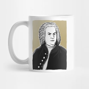 Johann Sebastian Bach in black, white and gold Mug